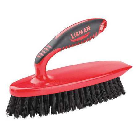 LIBMAN IRON HANDLE SCRUB BRUSH, RED