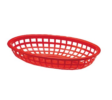 TABLECRAFT 9-3/8&quot; x 6&quot; x
1-7/8&quot; OVAL BASKET, RED