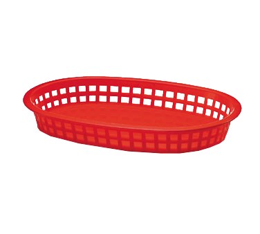 TABLECRAFT 10-1/2&quot; x 7&quot; x
1-1/2&quot; CHICAGO OVAL BASKET,
RED