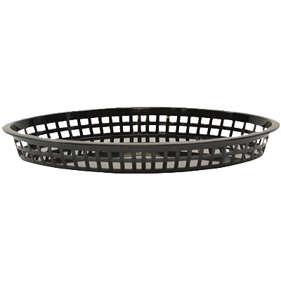 TABLECRAFT 12-3/4&quot; x 9-1/2&quot; x
1-1/2&quot; TEXAS OVAL BASKET,
BLACK