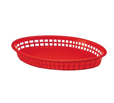 TABLECRAFT 12-3/4&quot; x 9-1/2&quot; x
1-1/2&quot; TEXAS OVAL BASKET, RED