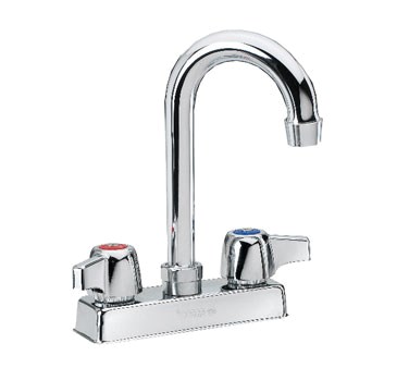 KROWNE DECK MOUNT GOOSENECK FAUCET, 4&quot; CENTERS