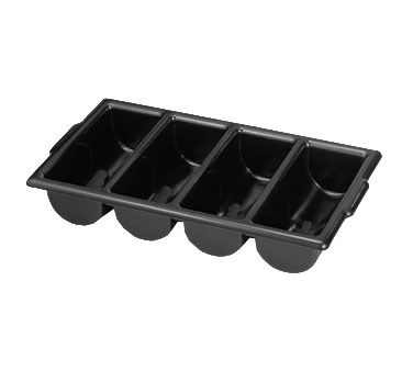 TABLECRAFT 4 COMPARTMENT CUTLERY BIN, BLACK