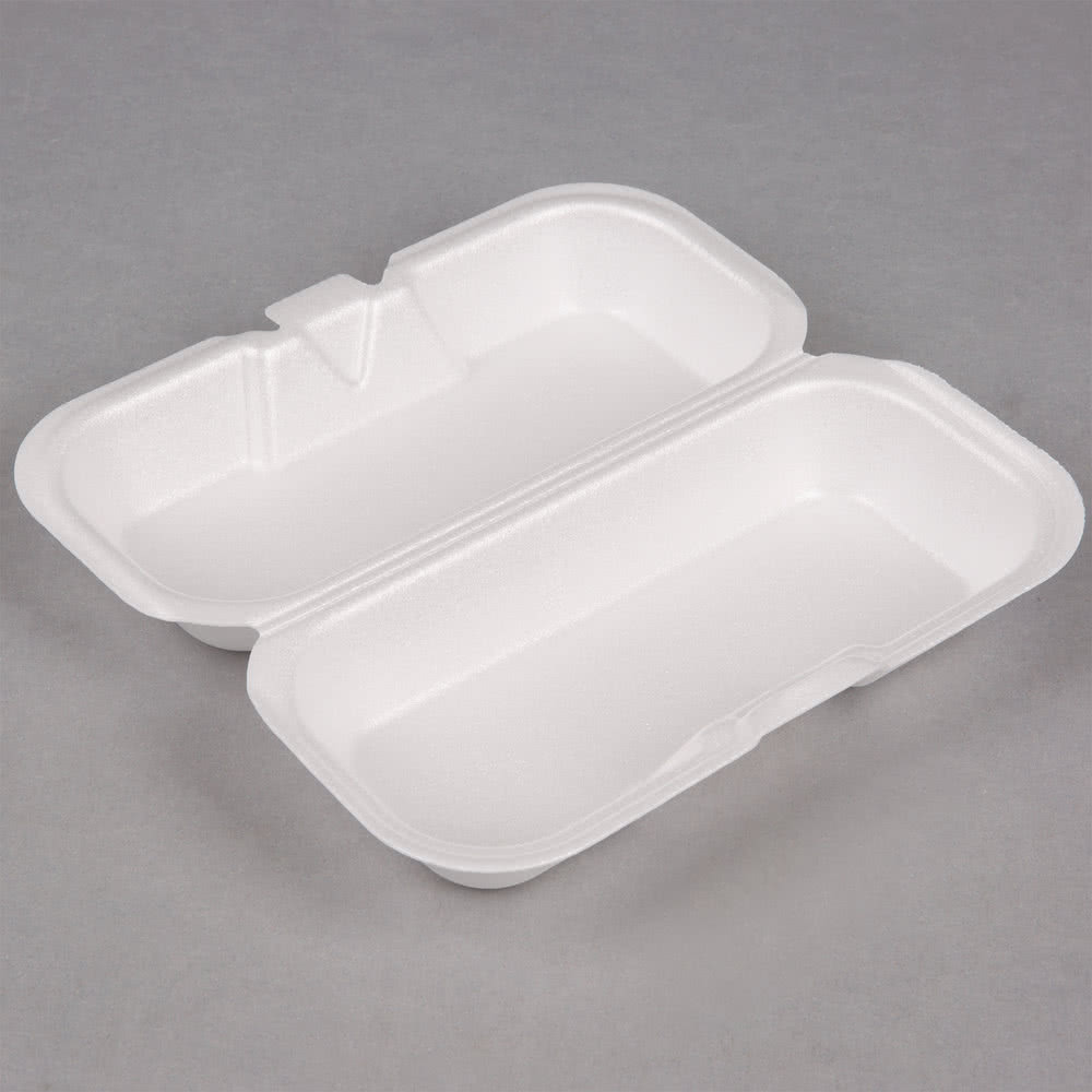 R3 HINGED FOAM HOT DOG CONTAINER 500/CS, 4C