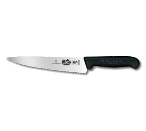 VICTORINOX 7.5&quot; CHEF KNIFE, SERRATED, BLACK