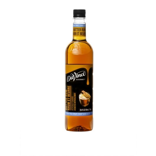 DAVINCI S/F BUTTER RUM SYRUP, 
750 MILLILITERS