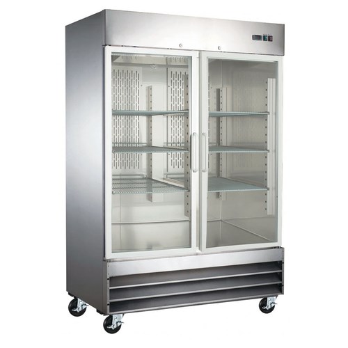 FALCON 2 DOOR S/S  REFRIGERATOR, HINGED GLASS