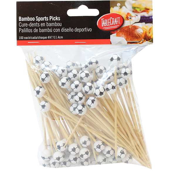 TABLECRAFT BAMBOO SOCCER SPORT  PICK, 100 CT