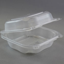 5760 R3 1 COMPARTMENT 8-3/8&quot;   HINGED CONTAINER, CLEAR, 