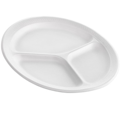 R3 9&quot; 3-COMPARTMENT FOAM PLATE, 500/CS