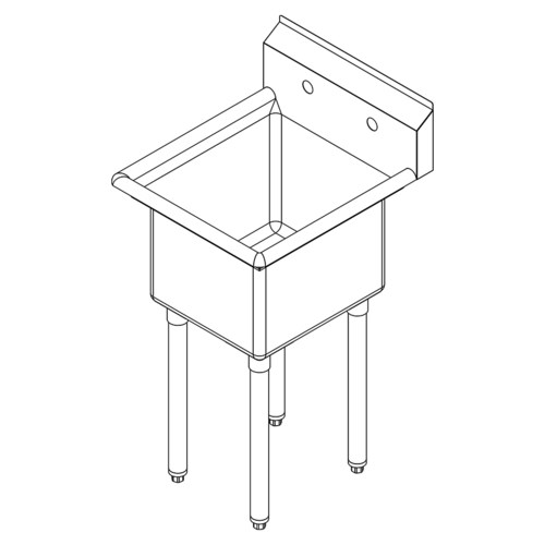 FALCON 1-COMPARTMENT SINK,  24&quot;x24&quot;x29&quot;L