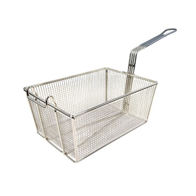 WINCO 13-3/8&quot; X 9-1/2&quot; X 6&quot; FRY BASKET, GREY