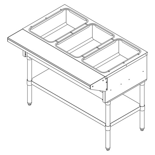 FALCON 3 BAY STEAM TABLE, 120V