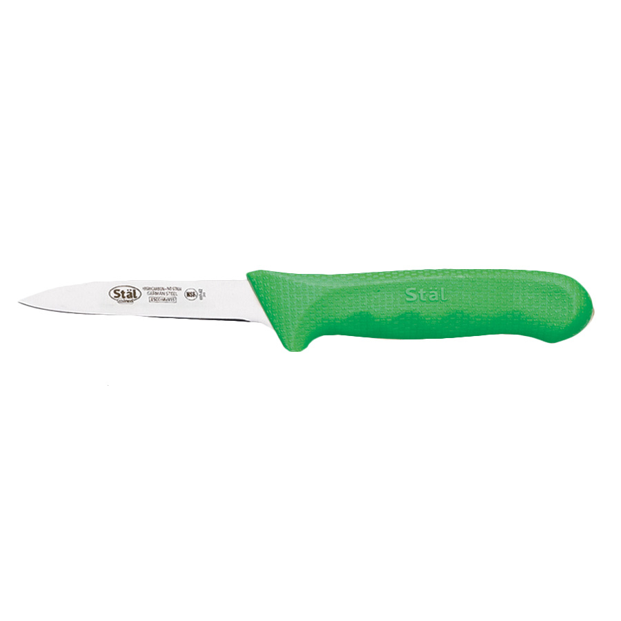 WINCO STAL 3.25&quot; PARING KNIFE, 
GREEN, 2 PC