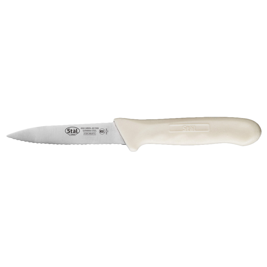 WINCO STAL 3.5&quot; SERRATED 
PARING KNIFE, 2 PC