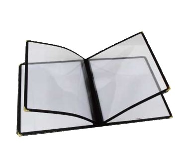 WINCO 12&quot; X 9-1/2&quot; FOUR PAGE MENU COVER, BLACK