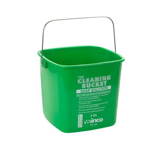 WINCO 3 QT SANITIZING BUCKET, GREEN