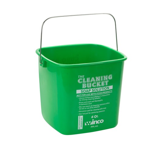 WINCO 6 QT SANITIZING BUCKET, GREEN