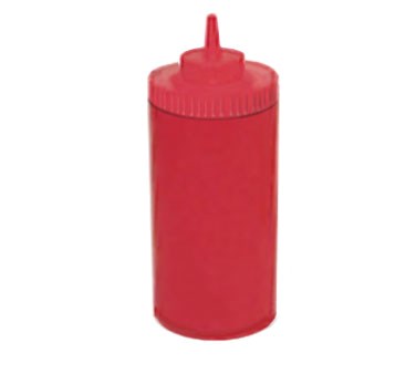 WINCO 32 OZ WIDE MOUTH SQUEEZE BOTTLE, RED, 6 PK