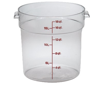 CAMBRO ROUND STORAGE 18 QT, CLEAR