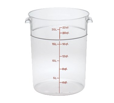 CAMBRO ROUND STORAGE 22 QT, CLEAR