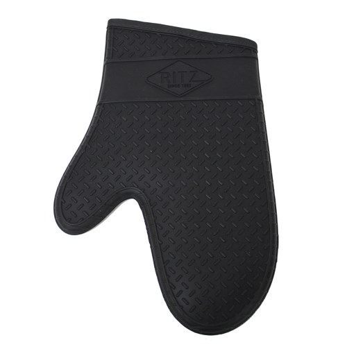 JOHN RITZ 13&quot; OVEN MITT, HEAT  RESISTANT UP TO 685F, BLACK