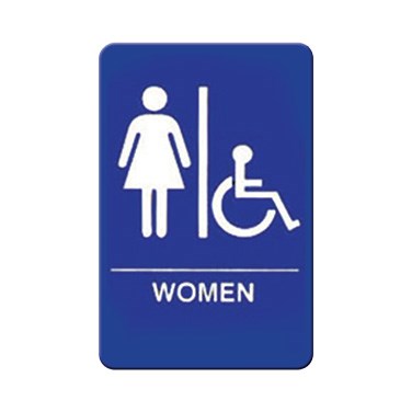 WINCO 6&quot; X 9&quot; SIGN (WOMEN), BLUE