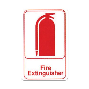 WINCO 6&quot; X 9&quot; SIGN (FIRE EXTINGUISHER), WHITE