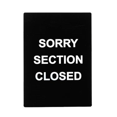 WINCO 8.46&quot; X 11.85&quot; SIGN
(SORRY SECTION CLOSED)