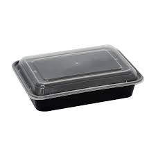 ITI 12OZ MICROWAVABLE DELI CONTAINER, BLACK, RECTANGULAR