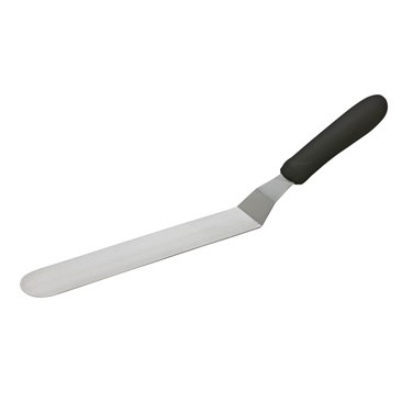 WINCO 8.5&quot; X 1.5&quot; OFFSET
SPATULA, S/S, SATIN FINISH,
BLACK, NSF