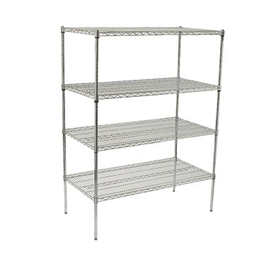 WINCO WIRE SHELVING SET, 24&quot; x 36&quot; x 72&quot;, CHROME PLATED, 4