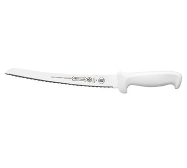 MUNDIAL 10&quot; CURVED SERRATED
BREAD KNIFE, WHITE