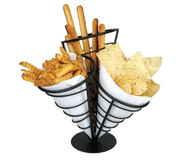 WINCO 5-1/8&quot; X 10-3/4&quot; FRENCH
FRY SERVING BASKET, 3 CONES