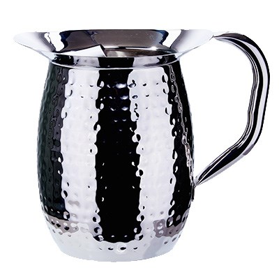 WINCO 2 QT HAMMERED BELL
PITCHER, WITH ICE GUARD