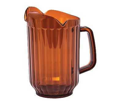 WINCO 60 OZ WATER PITCHER, 3-SPOUT, POLY, AMBER