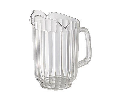 WINCO 60 OZ WATER PITCHER,
3-SPOUT, POLY, CLEAR