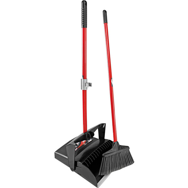 LIBMAN DELUXE LOBBY DUST PAN AND BROOM SET (OPEN LID)